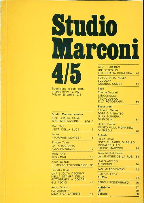 Studio marconi 4/5 1978