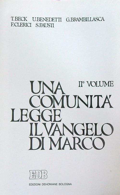Una comunita' legge il Vangelo di Marco vol.2