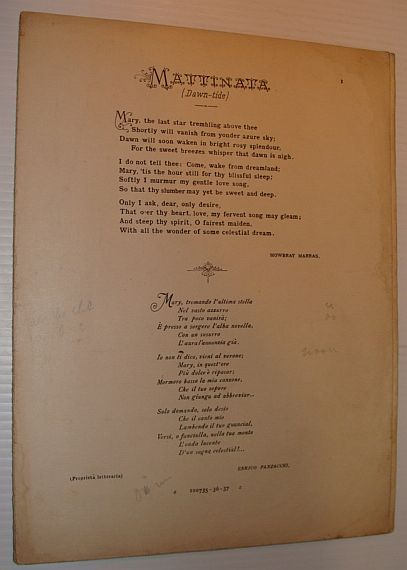 Mattinata (Dawn-Tide) - Sheet Music