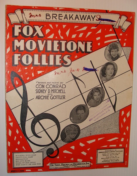 Breakaway - Sheet Music for the Song from Fox Movietown …