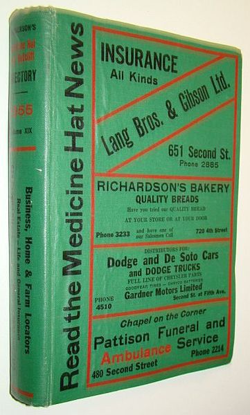 Henderson's Medicine Hat (Alberta) and Redcliff Directory 1955 - Volume …