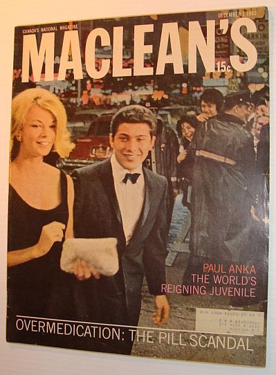 Maclean's Magazine, December 1, 1962 - Paul Anka Cover Photo