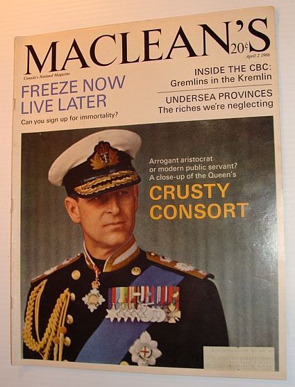 Maclean's Magazine, April 2, 1966 *COVER PHOTO OF PRINCE PHILLIP …