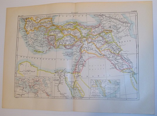 Map of Turkey - Circa 1902