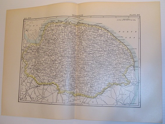 Map of Norfolk, England - Circa 1902