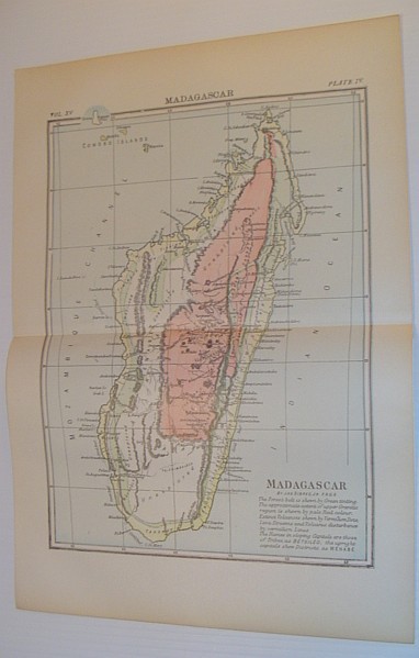 Colour Map of Madagascar - Unexplored Territories Indicated: Circa 1902