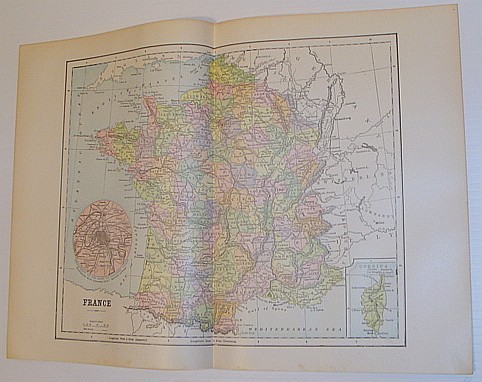 Colour Map of France - Circa 1902