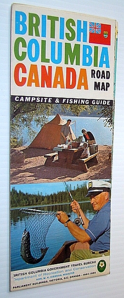 British Columbia Road Map 1964-1965 - With Campsite and Fishing …