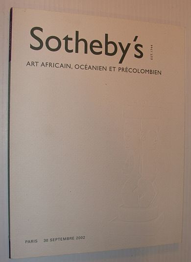 Sotheby's - Art Africain, Oceanien et Precolumbien, Paris 30 Septembre …