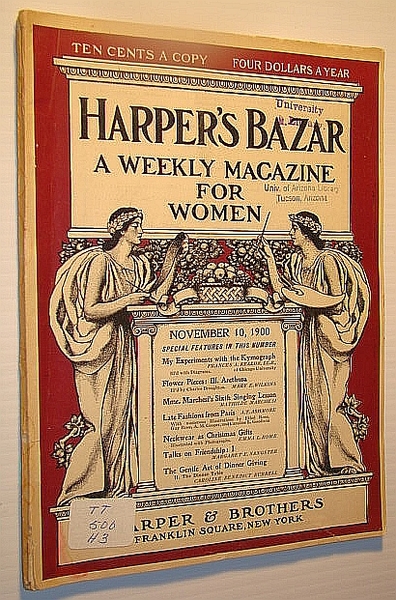 Harper's Bazar (Bazaar) - A Weekly Magazine for Women, November …