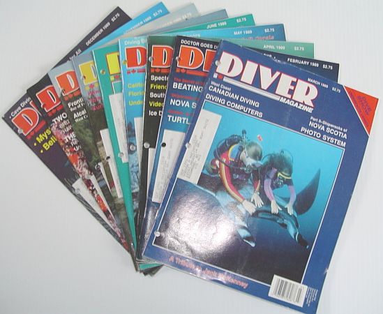 Diver Magazine: 9 Issues from 1989