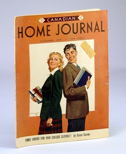 Canadian Home Journal, Canada's National Woman's Magazine, September (Sept.) 1940, …