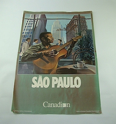 Canadian Airlines International (CAI) Advertising Poster - Sao Paulo (Brazil) …