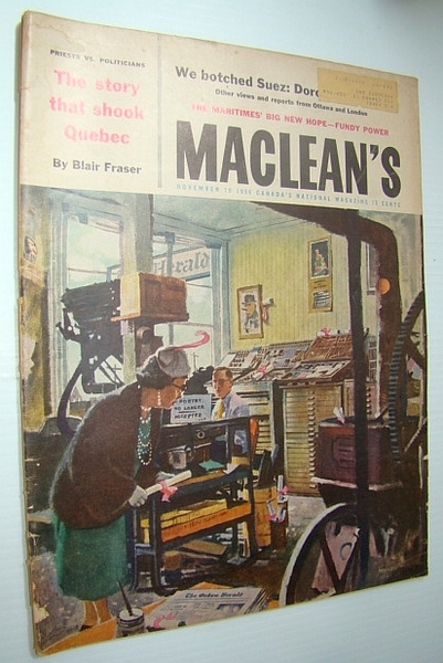 Maclean's - Canada's National Magazine, November 10, 1956 - Lionel …