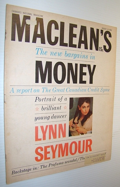 Maclean's, Canada's National Magazine, August 10, 1963 - Cover Photo …