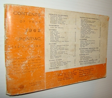 1962 Pontiac User's Guide - Part No. 5773486