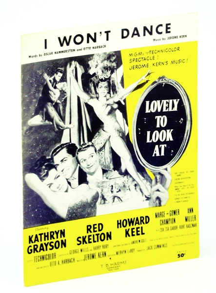 I Won't Dance: Piano Sheet Music with Lyrics