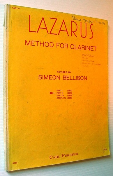 Lazarus Method for Clarinet - Part II (Two)