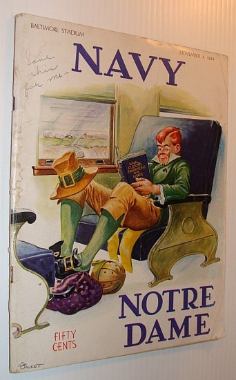 Navy / Notre Dame Football Game Program, November 4, 1944, …