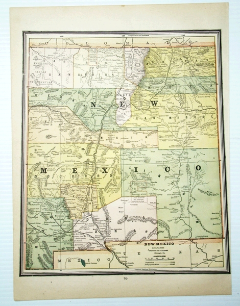 1889 Color Map of the State of New Mexico