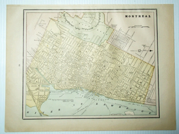 1889 Color Map of the City of Montreal, Quebec