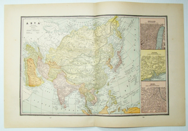 1889 Color Map of Asia, Including Expanded Views of Jerusalem, …