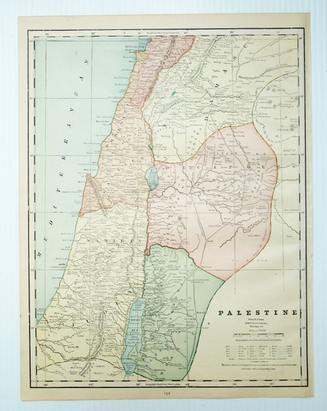 1889 Color Map of Palestine