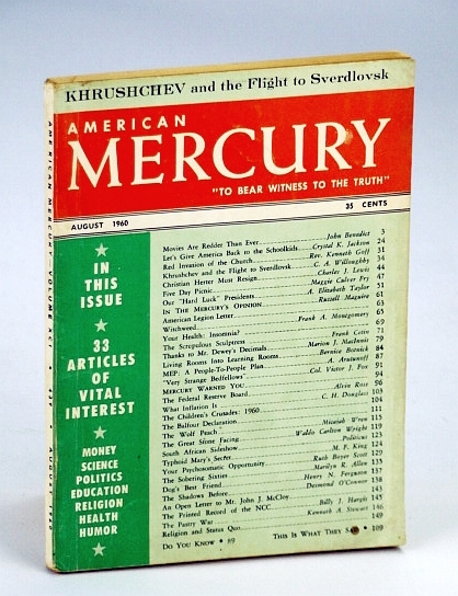 American Mercury Magazine, "To Bear Witness To The Truth", August …