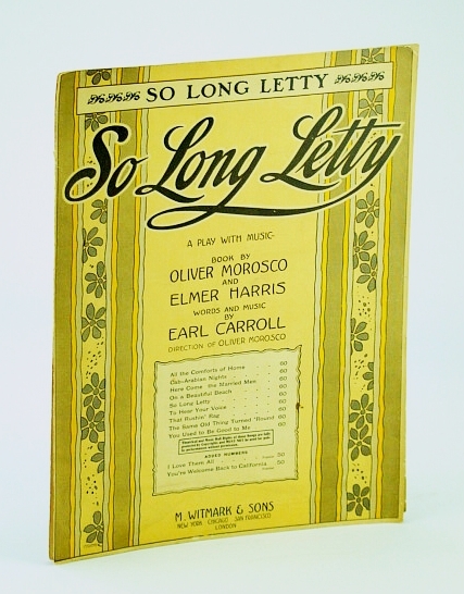 So Long Letty: Sheet Music for Piano and Voice