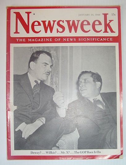 Newsweek Magazine, January 24, 1944 *JFK HOME FOR 30 DAYS …