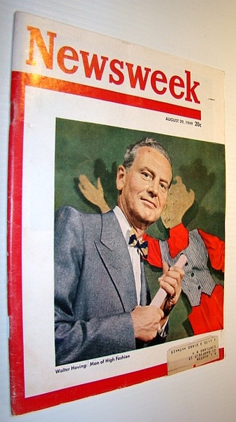 Newsweek Magazine, August 29, 1949 - Walter Hoving Cover Photo