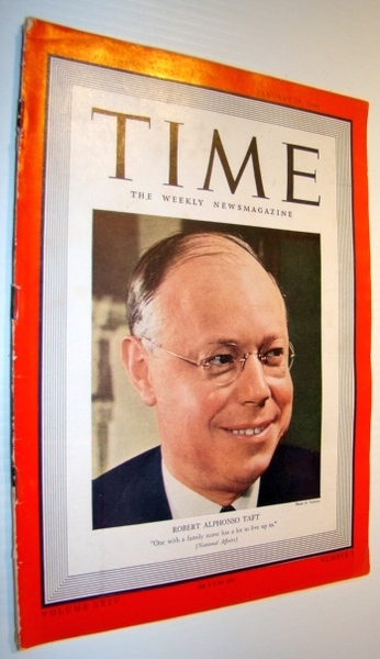 Time Magazine, January 29, 1940 - Robert A. Taft Color …