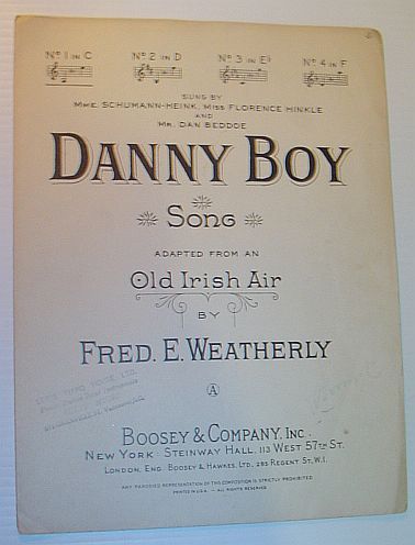 Danny Boy - Sheet Music for Voice and Piano