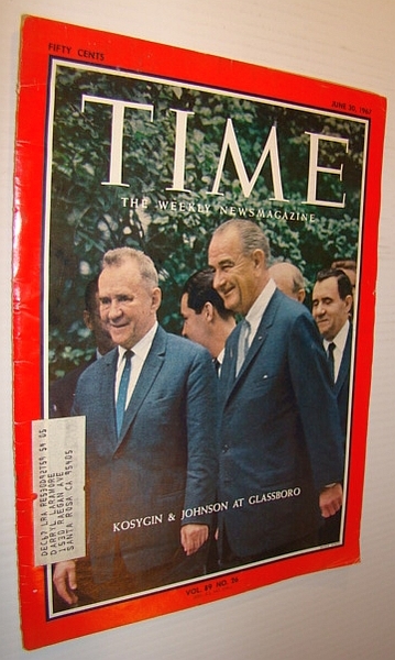 Time Magazine, June 30, 1967 - Kosygin and LBJ Photo …