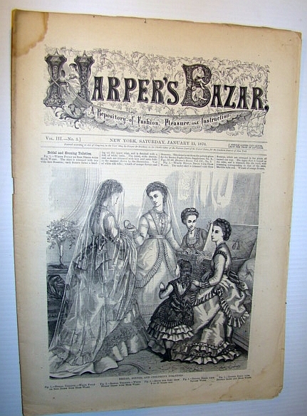 Harper's Bazar (Bazaar) Magazine, January 15, 1870 - A Repository …