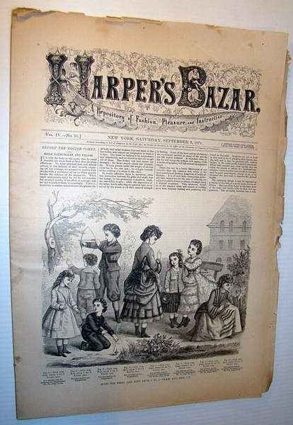 Harper's Bazar (Bazaar) Magazine, September 9 1871 - A Repository …