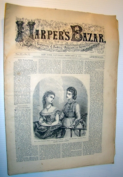 Harper's Bazar (Bazaar) Magazine, 18 February, 1871 - A Repository …
