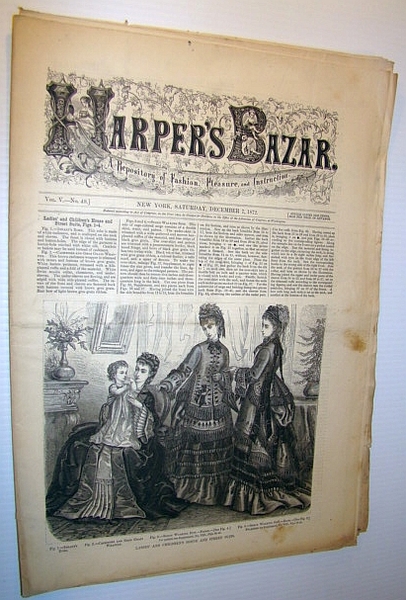 Harper's Bazar (Bazaar) Magazine, December 7, 1872 - A Repository …