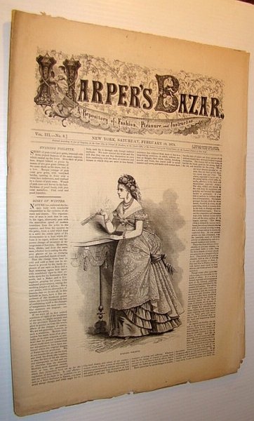 Harper's Bazar (Bazaar) Magazine, February 19, 1870 - A Repository …