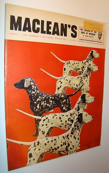 Maclean's Magazine, April 1, 1953 - Dalmations on Cover / …