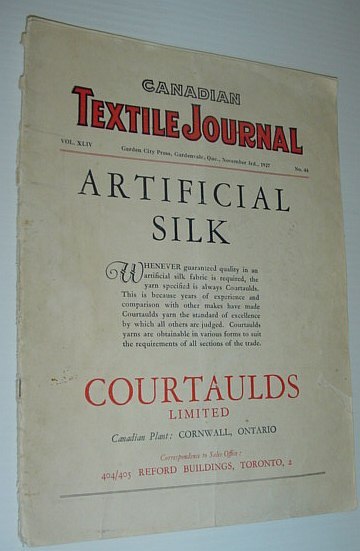 Canadian Textile Journal, 3 November 1927 - Volume XLIV, No. …