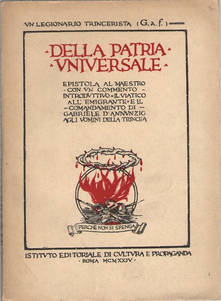 Della patria universale Epistola al maestro con un commento introduttivo …