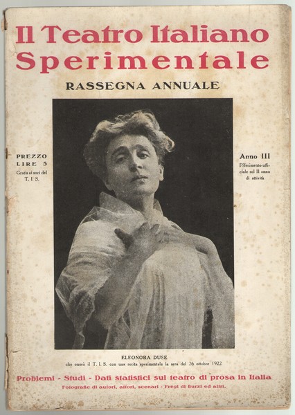 Il Teatro Italiano Sperimentale. Rassegna Annuale. Problemi – Studi – …