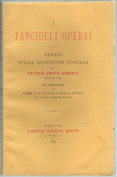 I FANCIULLI OPERAI. STUDIO SULLA QUISTIONE SOCIALE.