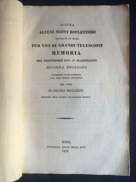 SOPRA ALCUNI NUOVI RIFLETTORI LAVORATI IN ROMA PER USO DI …