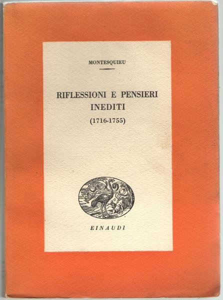 Riflessioni e pensieri inediti (1716-1755).