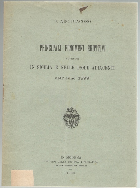 Principali fenomeni eruttivi avvenuti in Sicilia e nelle isole adiacenti …