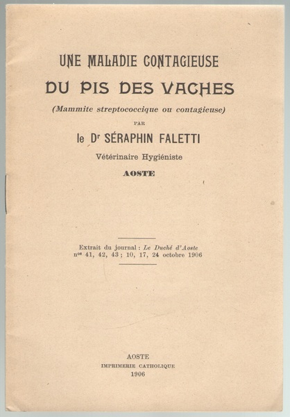 UNE MALADIE CONTAGIEUSE DU PIS DE VACHES (Mammite streptococcique ou …