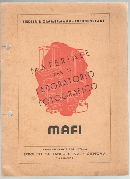 Fiedler & Zimmermann - Freudenstadt. MATERIALE PER IL LABORATORIO FOTOGRAFICO …