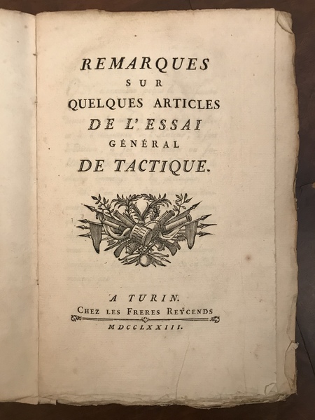 SUR QUELQUES ARTICLES DE L'ESSAI GENERAL DE TACTIQUE. Unito a: …